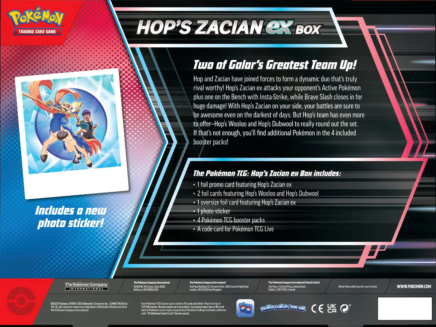 Hop's Zacian Collection - INGLÉS (Maximo 1 Unidad por Cliente)